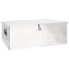 Kutija za pohranu srebrna 100 x 55 x 37 cm aluminijska 152256