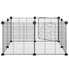 Kavez za ljubimce s 8 panela i vratima crni 35 x 35 cm čelični 171625