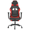 Masažna igraća stolica s osloncem crno-crvena od umjetne kože 345412