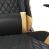 Masažna igraća stolica s osloncem crno-zlatna od umjetne kože 345524