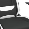 Masažna igraća stolica od tkanine s osloncem crno-bijela 345508