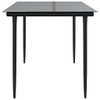 Vrtni blagovaonski stol crni 160x80x74 cm od čelika i stakla 319279