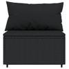 Srednje vrtne sofe s jastucima 2 kom crne od poliratana 319786