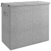 Sklopiva košara za rublje siva 64,5x34,5x59 cm umjetno platno 351041