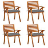 Vrtne stolice s jastucima 4 kom od masivnog bagremovog drva 3075190