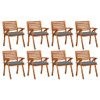 Vrtne stolice s jastucima 8 kom od masivnog drva bagrema 3075217
