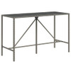 Barski stol sa staklenom pločom sivi 180x70x110 cm poliratan 362592