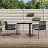Vrtne stolice s jastucima 2 kom crne 54x60,5x83,5 cm poliratan 364102