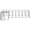 Kavez za pse crni 6,05 m² čelični 3082225