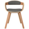 Blagovaonska stolica svjetlosiva od savijenog drva i tkanine 3092375
