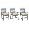 Vrtne blagovaonske stolice s jastucima 3 kom od bagremovog drva 3064445