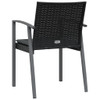 Vrtne stolice s jastucima 2 kom crne 56,5x57x83 cm poliratan 364096