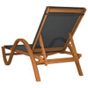 Ležaljka za sunčanje s jastukom siva tekstilen i drvo topole 363476