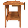 Radni stol s ladicama i škripcima 192x62x83 cm od drva bagrema 153325