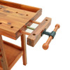 Radni stol s ladicama i škripcima 124x52x83 cm od drva bagrema 153322