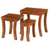 Set uklapajućih stolića 3 kom 50x35x50 cm smeđi drvo bagrema 246101