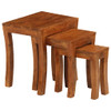 Set uklapajućih stolića 3 kom 50x35x50 cm smeđi drvo bagrema 246101