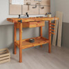 Radni stol s ladicom i škripcima 124x52x83 cm od drva bagrema 153320