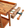 Radni stol s ladicom i škripcima 124x52x83 cm od drva bagrema 153320