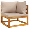 Modularna kutna sofa sa smeđesivim jastucima od bagremovog drva 360004