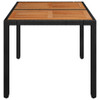 Vrtni stol s drvenom pločom crni 90 x 90 x 75 cm od poliratana 319897