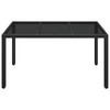 Vrtni stol sa staklenom pločom crni 150x90x75 cm od poliratana 319899