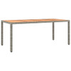 Vrtni stol s drvenom pločom sivi od poliratana i drva bagrema 319555