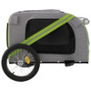 Prikolica za bicikl za pse zeleno-siva od tkanine i željeza 93885
