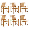 Vrtne stolice s jastucima 6 kom od masivnog drva bagrema 3078153