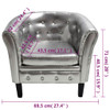 Fotelja od umjetne kože srebrna 60708