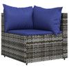 Kutna vrtna sofa od poliratana s jastucima siva 319841