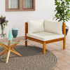 Modularna kutna sofa s krem bijelim jastucima bagremovo drvo 316287