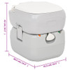Prijenosni toalet za kampiranje sivo-bijeli 22+12 L HDPE 154405