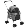 Sklopiva kolica za pse siva 76 x 50 x 100 cm od tkanine Oxford 172201