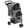 Sklopiva kolica za pse siva 80 x 46 x 98 cm od tkanine Oxford 172197