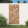 Vrtni zidni ukras 105x55 cm čelik COR-TEN uzorak lišća bambusa 824483