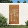 Vrtni zidni ukras 105 x 55 cm čelik COR-TEN s uzorkom palme 824485