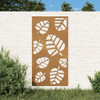 Vrtni zidni ukras 105 x 55 cm od čelika COR-TEN s uzorkom lišća 824488