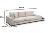 4-sjedala Sofa Linija sa bočnim stolom - bež