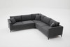 Ugaona sofa Berlin - antracit, crna