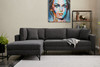 Ugaona sofa Berlin lijevo - antracit, crna