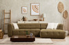 Ugaona sofa  Cady 3 sjedala desno - kaki