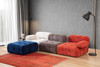 Ugaona sofa Doblo trosjed sa pufom (L1-O1-1R-pouffe) - višebojni