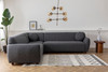 Ugaona sofa Eddy Corner 2 (3L-C-3R) - tamno siva
