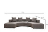 Ugaona sofa Gondol-2 (CHL-SOL-CHL-SAĞ) - Siva