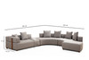 Ugaona sofa Gondol-4 (CHL-SOL-CHL-SAĞ-3R) - Siva