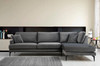 Ugaona sofa  Papira ugao desni (L3+Chl) - antracit