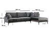 Ugaona sofa  Papira ugao desni (L3+Chl) - antracit