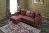 Ugaona sofa-krevet Aydam Lijevo - Claret Red