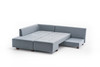 Ugaona sofa-krevet Manama kutni kauč na razvlačenje lijevo - svijetlo plava
